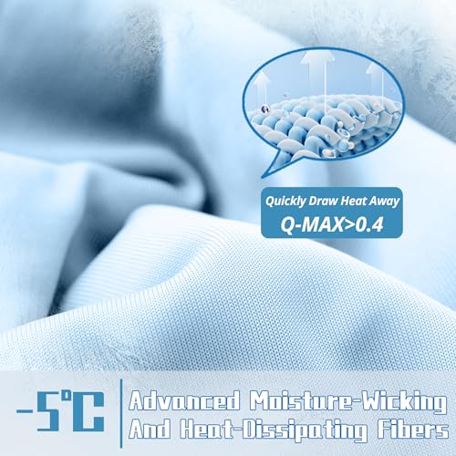 DOWNCOOL Cooling Comforter Queen Size Blue Cooling Blanket for Hot Sleeper Lightweight Breathable Blanket for Night SweatsDualSide Cooling Summer Bedding90X90 - Image 3