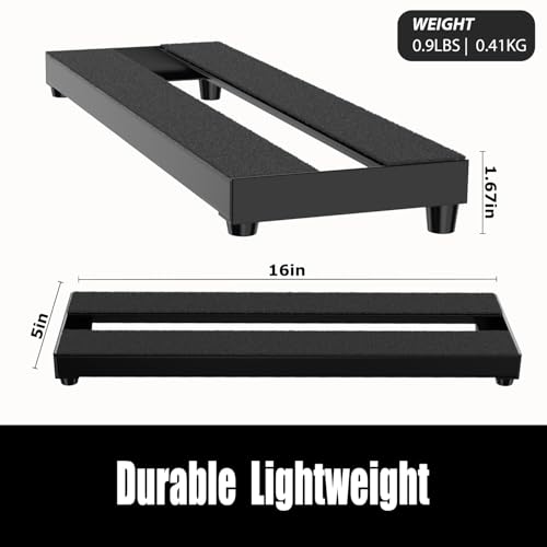 SOLUTEK 14/16-Inch Guitar Pedalboard Small : Hard-Anodized Aluminum, Light yet Ultra-Sturdy & Scratch-Resistant, Road-Ready Portable Board for 3-5 Pedals (16Inch_with_Daisy-Chained) - Image 3