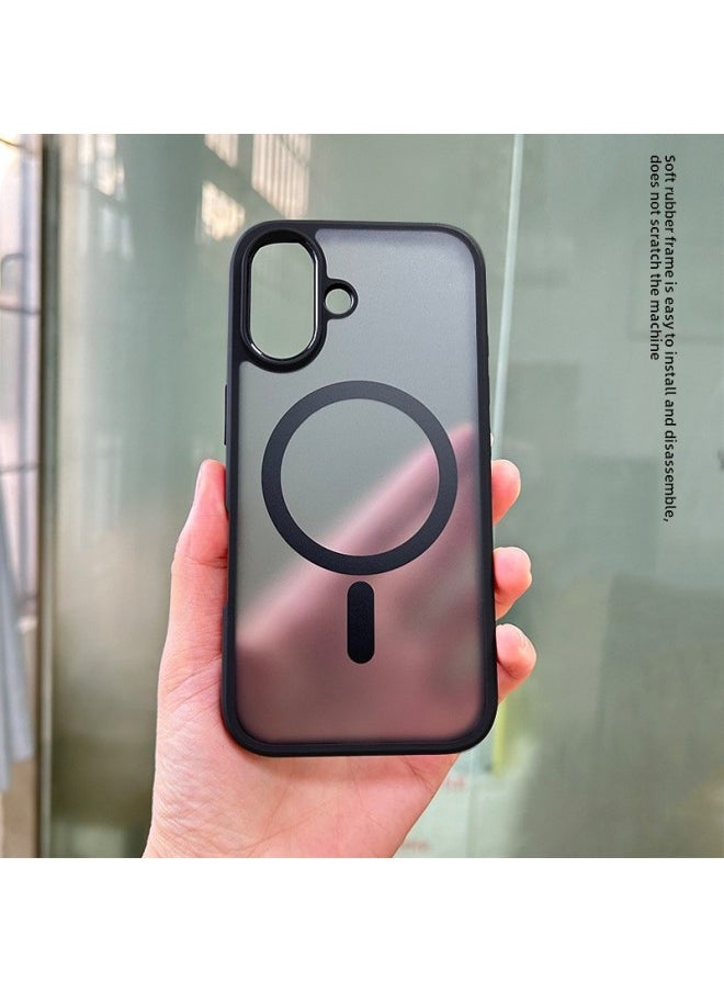 Generic - Suitable For Apple Iphone16 Pro Max Matte Black Pc+Black Tpu Tailong Magnetic E-Commerce Mobile Phone Case-Color:Pc Matte Black + Tpu Black Magnetic Finished Product-Applicable Models:Iphone 16 Large Hole - Image 1