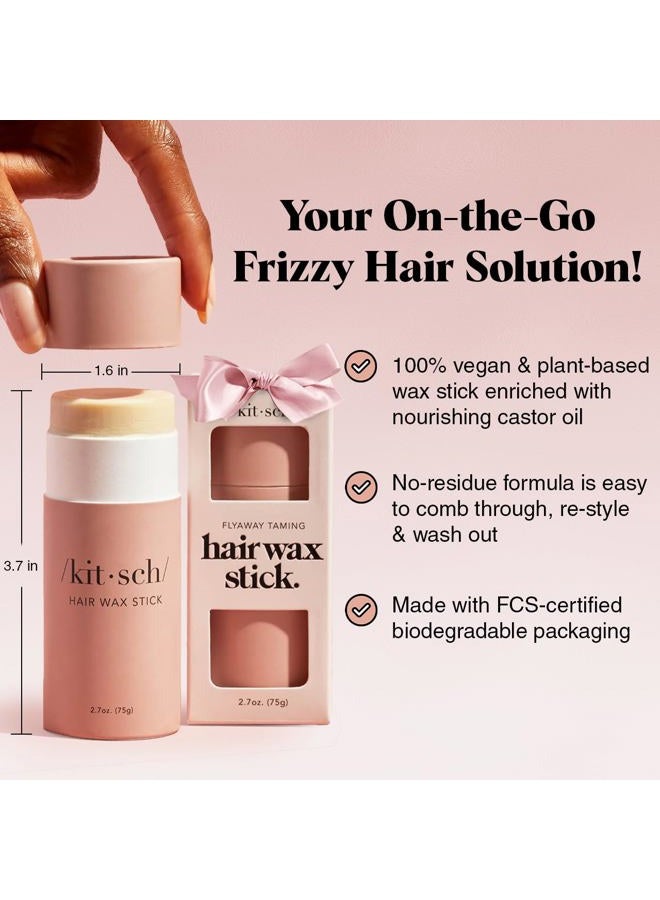 Kitsch Hair Wax Stick for Women & Men - Hair Slick Back Stick, Anti-Frizz and Fly Away Hair Tamer, No Residue Hair Finishing Stick for Flyaways, All Day Hold Styling Product for Smoothing Hair Strands - Image 3
