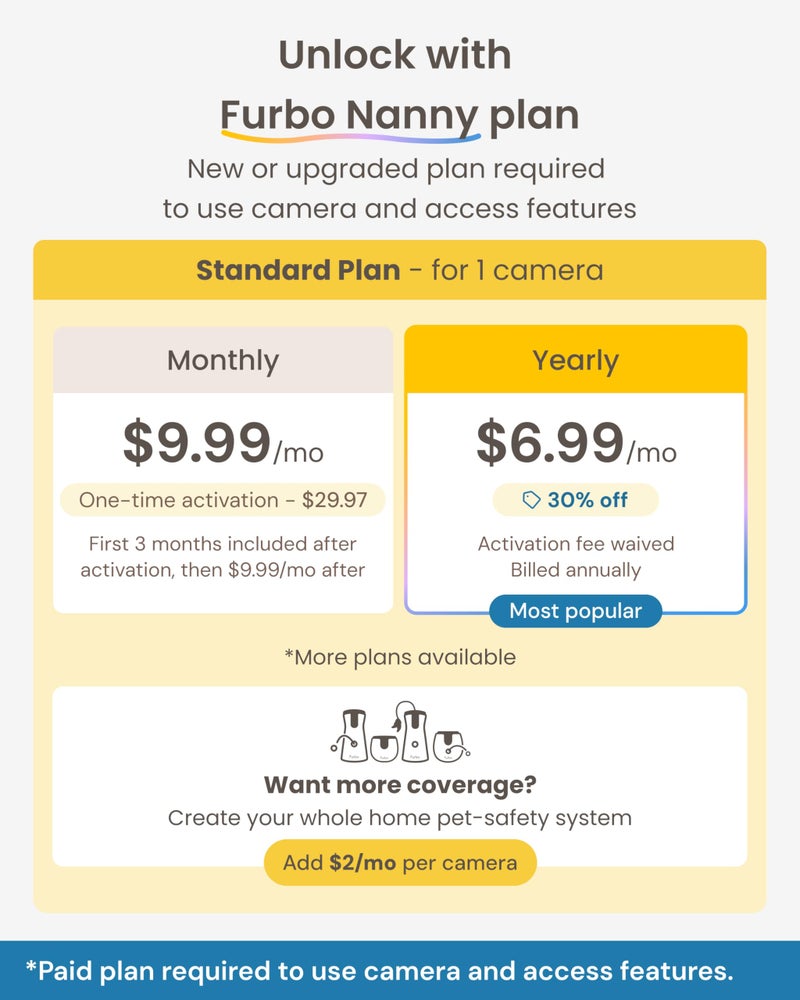 Furbo Mini 360° [Subscription Required] New 2K QHD Pet Camera - Unlock w/Paid Plan: Dog & Cat Safety Alerts, Rotating Treat Toss, 2-Way Speaker (Low Risk, 3mo Min. Cancel Anytime) - Image 3