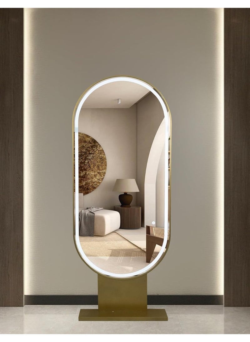 Meishida MEISHIDA Barber Mirror: A Stainless Steel, Round-Cornered, Floor-Standing, Single-Sided Hair Dressing Mirror with LED Light, Ideal for Beauty, Salon, and Barber Shop Use.  - Image 4