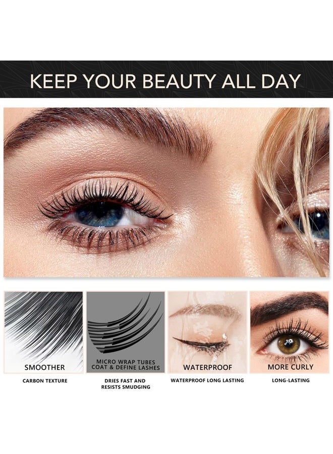 YEUGSCKA 4D Silk Fiber Big Eye Lash Mascara, Mascara Black Volume And Length Intense Long Lasting, Waterproof No Clumping, Lengthening Thicking Volumizing Luxuriously Longer Mascara - Image 2