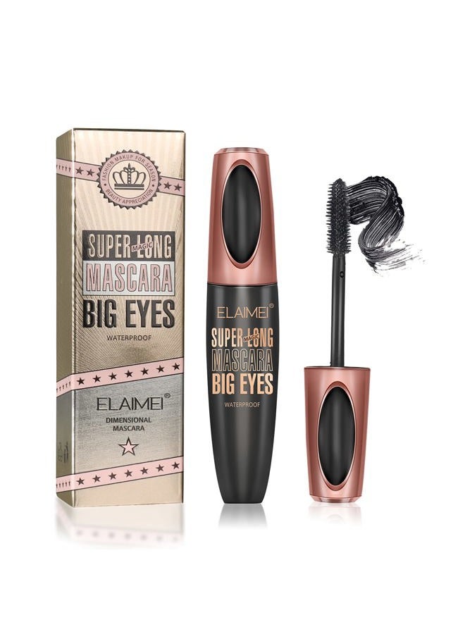YEUGSCKA 4D Silk Fiber Big Eye Lash Mascara, Mascara Black Volume And Length Intense Long Lasting, Waterproof No Clumping, Lengthening Thicking Volumizing Luxuriously Longer Mascara - Image 1