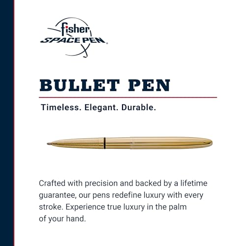 Fisher Space Pen Solar Flare Gold Titanium Nitride Space Pen, Ballpoint, Brass, Black Ink, Gift Box - Image 2
