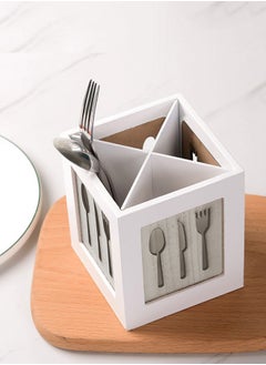 HomarKet Wooden Utensils Holder Kitchen Cutlery Drain Organizer Rack Flatware Caddy Storage Box for Spoons Forks Knifes and Chopsticks  - Image 2