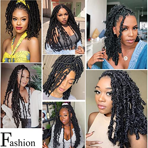 Ahrencan Butterfly Locs Crochet Hair 24 Inch, 6 Packs Soft Black Butterfly Locs Pre looped Distressed Faux Locs Crochet Hair For Women,Prelooped Pretwisted Crochet Braids Hair(24in,6packs,1B#) - Image 3