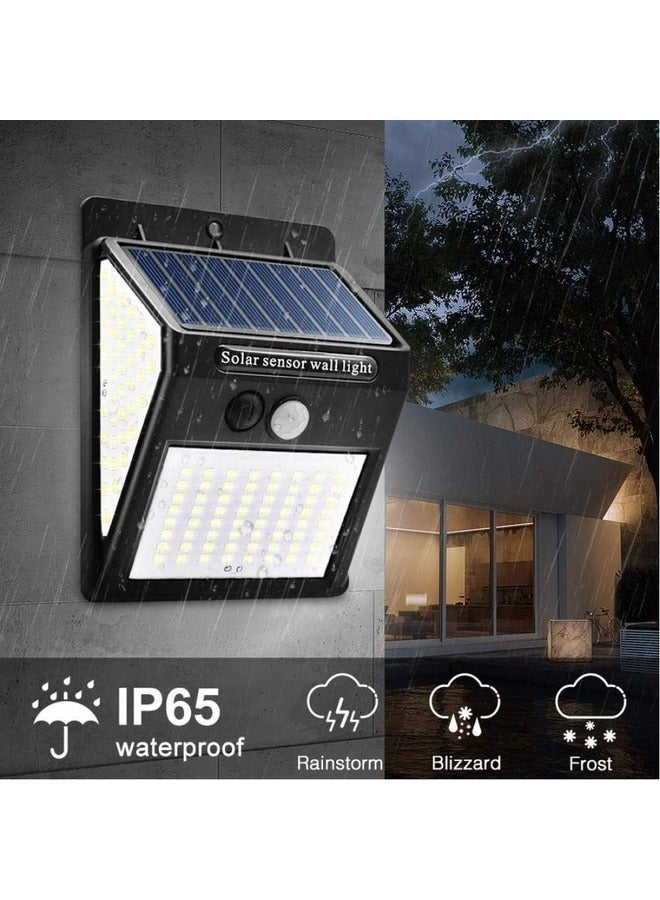 2-Pack LED Solar Motion Sensor Lights - 144 LED Wide Angle Outdoor Wall Lamps, Waterproof Garden Sunlight Lamp - Image 3