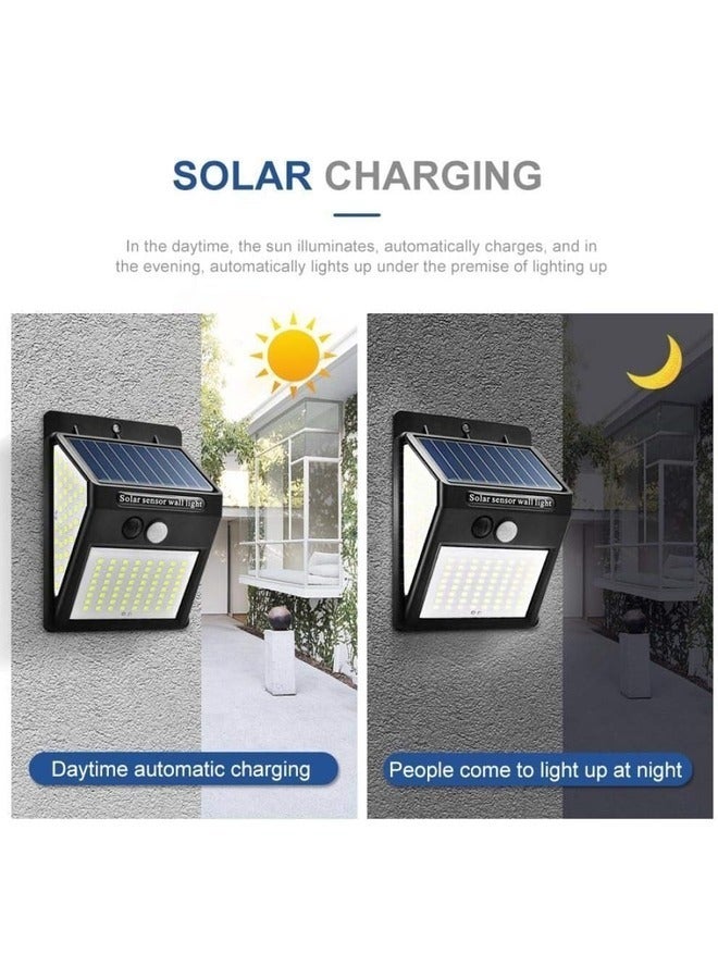 2-Pack LED Solar Motion Sensor Lights - 144 LED Wide Angle Outdoor Wall Lamps, Waterproof Garden Sunlight Lamp - Image 4