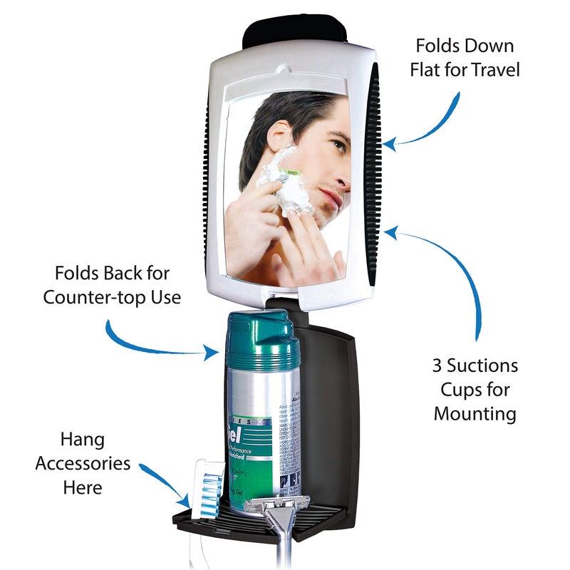 Zadro ZFogless Travel Shower Shaving Mens Grooming Mirror  Black - Image 3