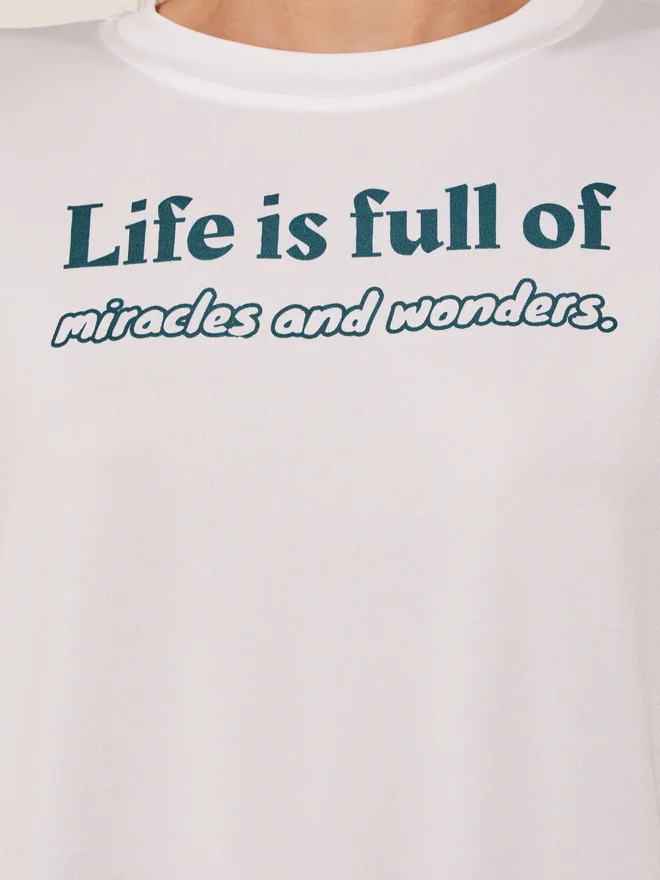 Styli Styli Round Neck Slogan Print T-Shirt