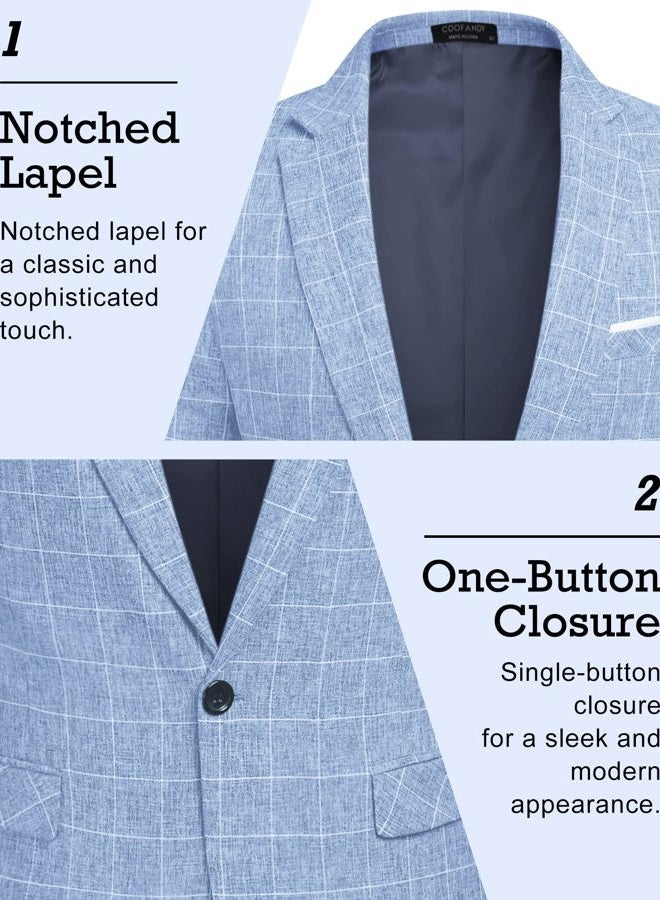 COOFANDY Men's Blazer Casual Sport Coats Slim Fit One Button Suit Jacket Lightweight Sports Jacket - Image 3