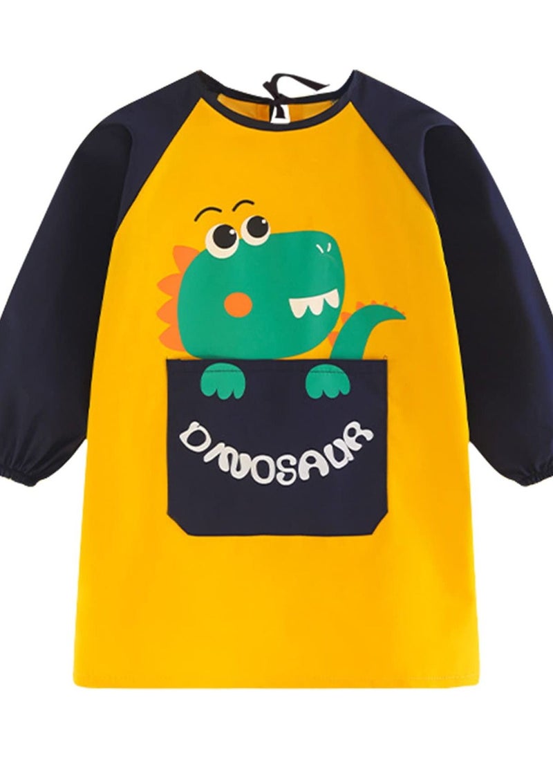 Excefore - Kids Apron,Waterproof Children Painting Apron with Long Sleeve and Pockets,Boys Girls Toddler Art Smock for Painting Cooking Eating (Dinosaur) - Image 1