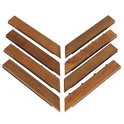 Bare Decor EZ-Floor Corner Trim Piece Interlocking Flooring in Solid Teak Wood (Set of 8), Oiled Finish - Image 5