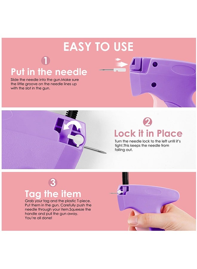 Fine Stitch Gun Stitchy Quick Clothing Fixer for Clothes,Micro Tagging Gun for Clothing with 5 Fine Needles & 1000 Pcs Fasteners,Mini Speedy Sticky Sewing Gun Hemming Tool (Purple) - Image 4