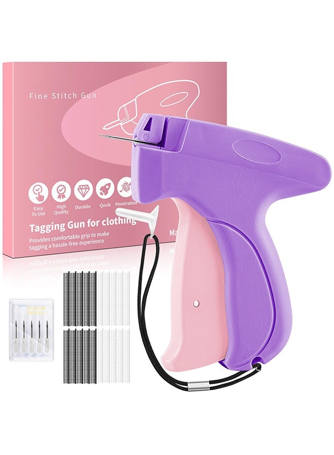 Fine Stitch Gun Stitchy Quick Clothing Fixer for Clothes,Micro Tagging Gun for Clothing with 5 Fine Needles & 1000 Pcs Fasteners,Mini Speedy Sticky Sewing Gun Hemming Tool (Purple) - Image 1