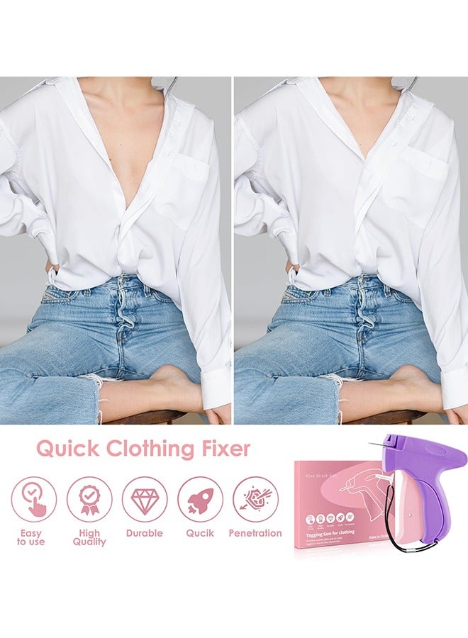 Fine Stitch Gun Stitchy Quick Clothing Fixer for Clothes,Micro Tagging Gun for Clothing with 5 Fine Needles & 1000 Pcs Fasteners,Mini Speedy Sticky Sewing Gun Hemming Tool (Purple) - Image 5