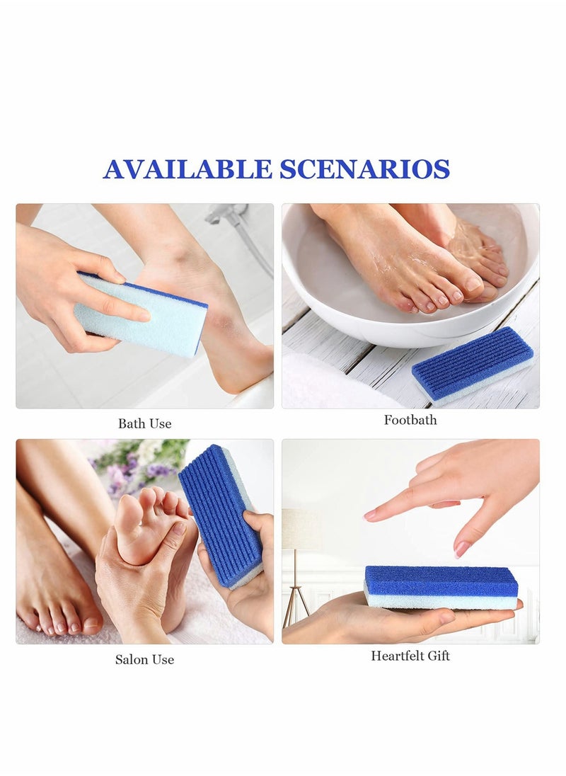 SYOSI - Pumice Stone for Feet 2 in 1, 4 Pack Foot Scrubber & Callus Remover for Feet Pedicure for Salon Use, Double-sided Design Blue - Image 1