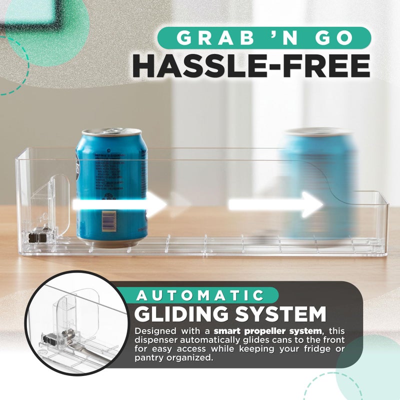 Oizeir Automatic Soda Can Organizer - 2-Pack - Soda Can Dispenser For Refrigerator - Automatic Drink Holder For Fridge - Organizing Rack for Kitchen or Pantry - Beverage Dispenser & Holder (Small) - Image 3