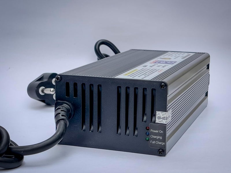 BHEEMTEK 72V 12A Fast Charger for Electric E-Bike, and Scooter, Compatible with Okinawa Praise Plus | Pro Scooter with 2 pin D Type Connector | Auto Cutt Off, 3 LED Indicator with 3 Meter Wire - Image 2