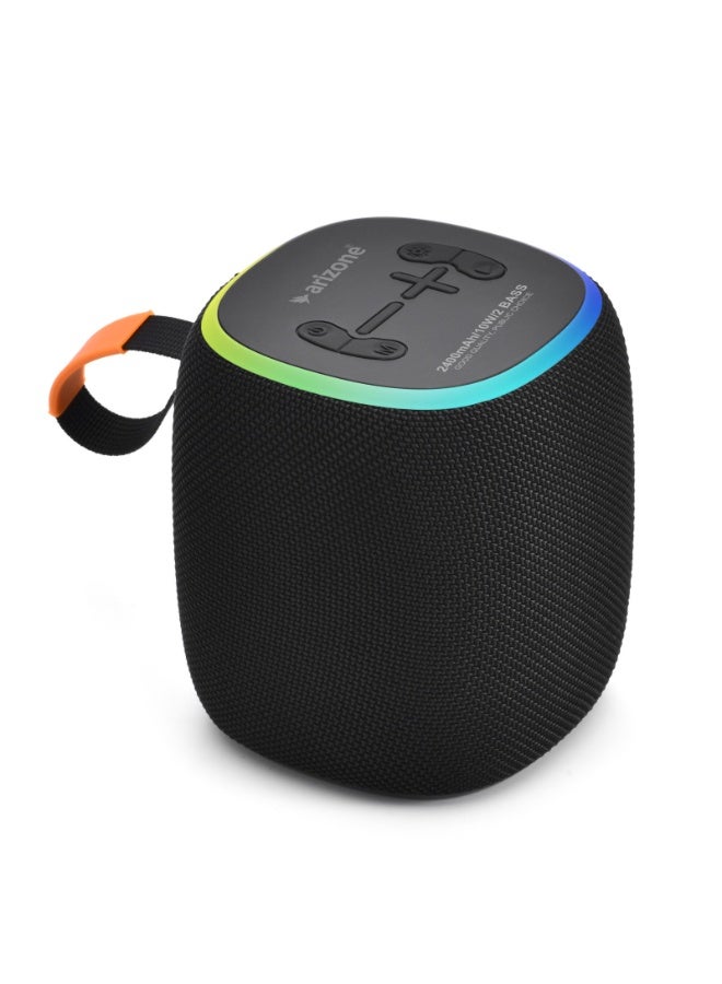 arizone AS-9 Music Speaker, 10W Powerful Bass, Bluetooth Wireless Speaker with USB, TF Card & AUX, LED Lights - Image 3