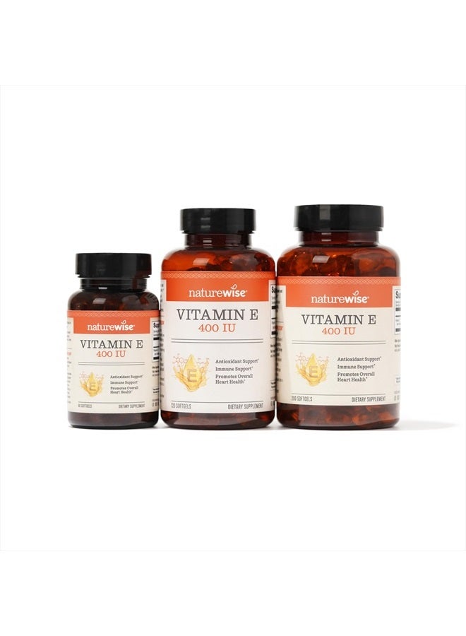 NatureWise Vitamin E 400 IU Softgels (180mg DL-Alpha) - Dairy Free, Gluten Free and Soy Free Antioxidant-Rich Dietary Supplement for Skin, Heart, and Immune Health Support - 2-Month Supply, 120 Count - Image 2