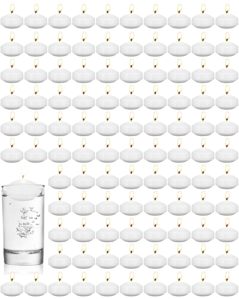 Treela 80 Pcs 173 Inch Unscented Floating Candles Dripless Tealight Candles Home Decorations Cute and Elegant Burning Candles for Wedding Vases Centerpieces Party Accessories White