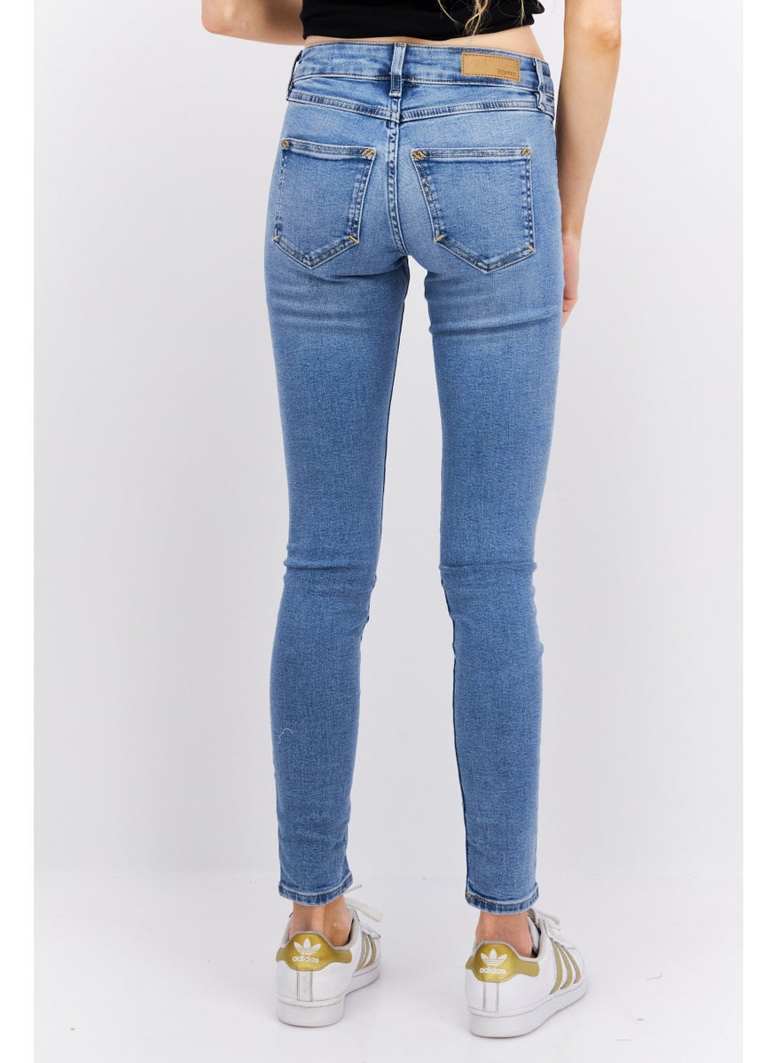 ESPRIT Women Skinny Fit Light Wash Stretchable Jeans, Blue  - Image 2