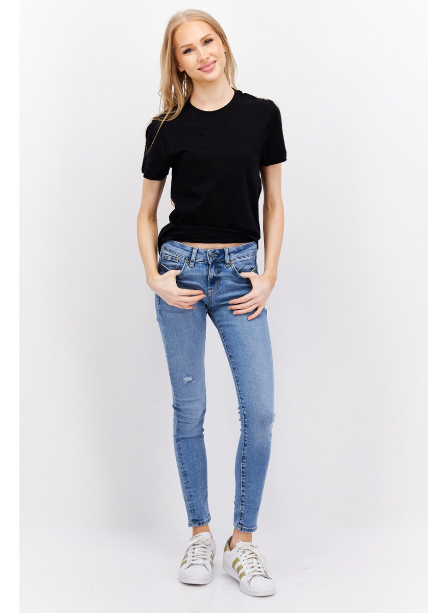 ESPRIT Women Skinny Fit Light Wash Stretchable Jeans, Blue  - Image 4