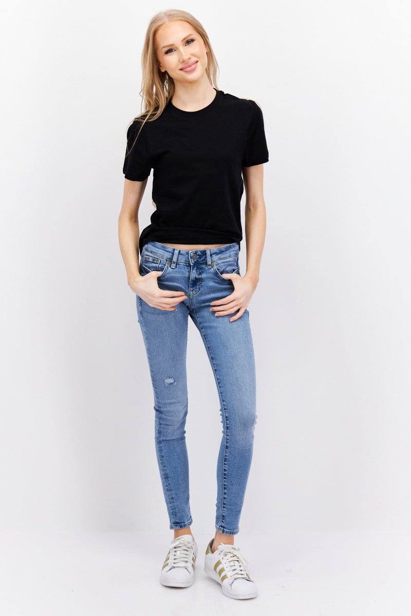 ESPRIT جينز نسائي ضيق بقصة نحيفة، غسلة فاتحة، قابل للتمدد، أزرق - Image 4