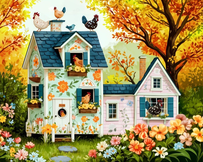 Springbok Hen House Hideaway 500 Piece Jigsaw Puzzle for Adults Floral Chicken Coop Unique Cut Pieces Made in USA - Image 3