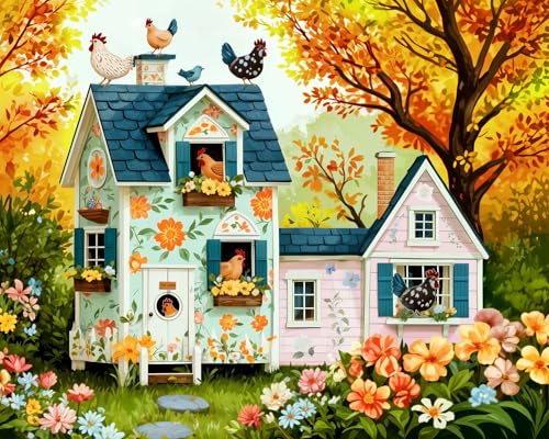 Springbok Hen House Hideaway 500 Piece Jigsaw Puzzle for Adults Floral Chicken Coop Unique Cut Pieces Made in USA - Image 1