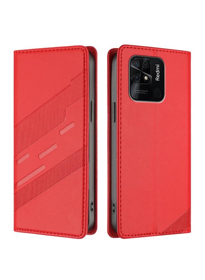 اس-توب جراب لهاتف Redmi 10C محفظة جلدية متعددة الوظائف منقوشة بتصميم كلاسيكي - Image 2