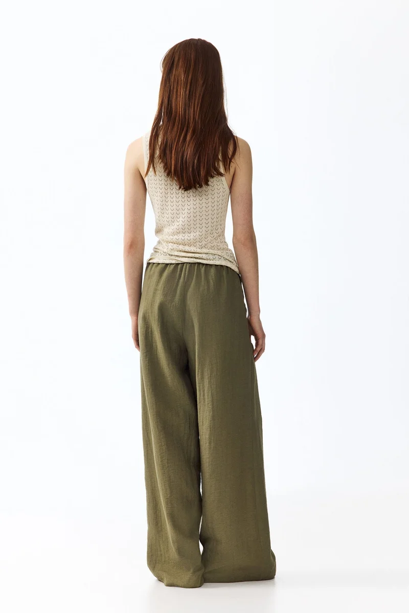 H&M Linen-blend wrapover trousers