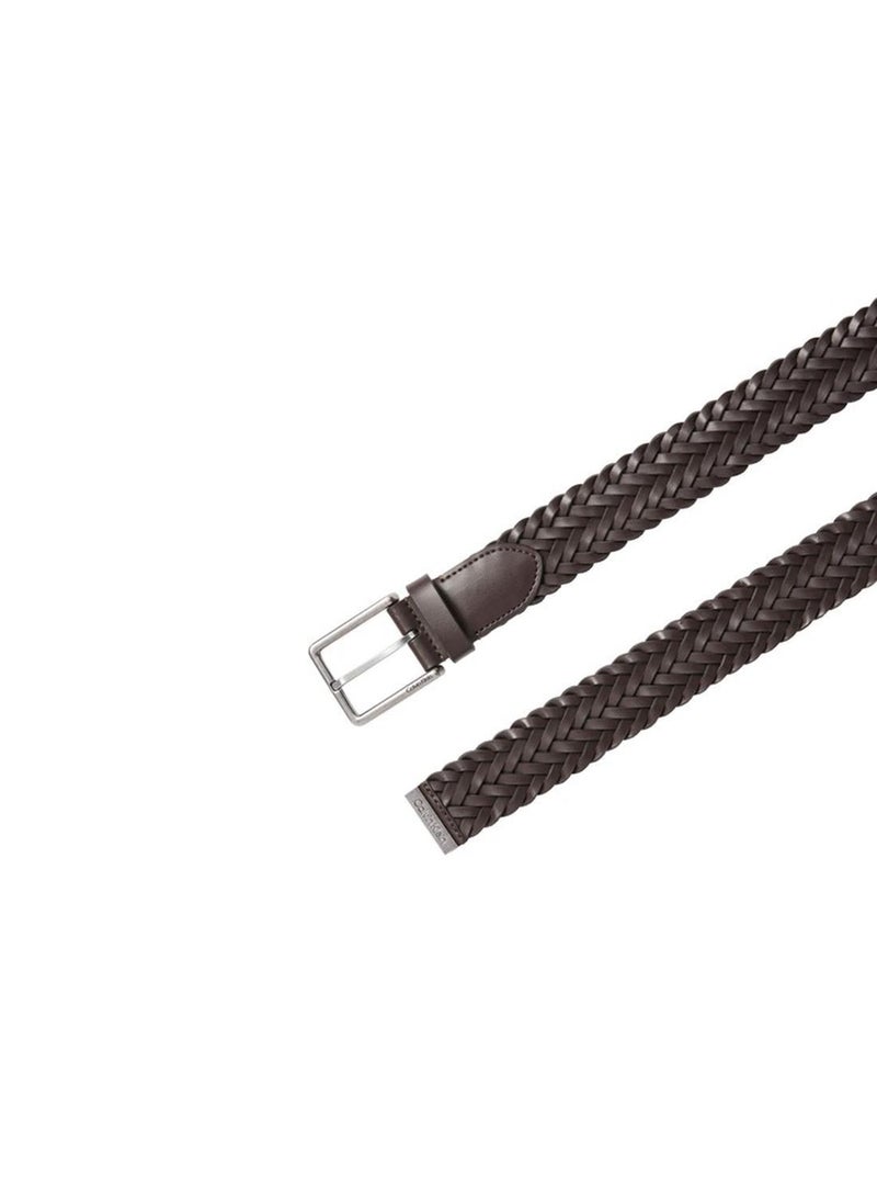 CALVIN KLEIN Braided Full-Grain Leather Belt - Image 2