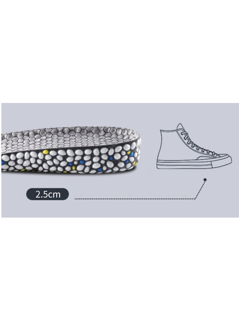 Height Increase Insoles for Men Women, Honeycomb Shock Absorbing Cushion Shoe Height Insoles Men Women, Replacement Sports Shoe, 2.5cm, Grey - Image 2