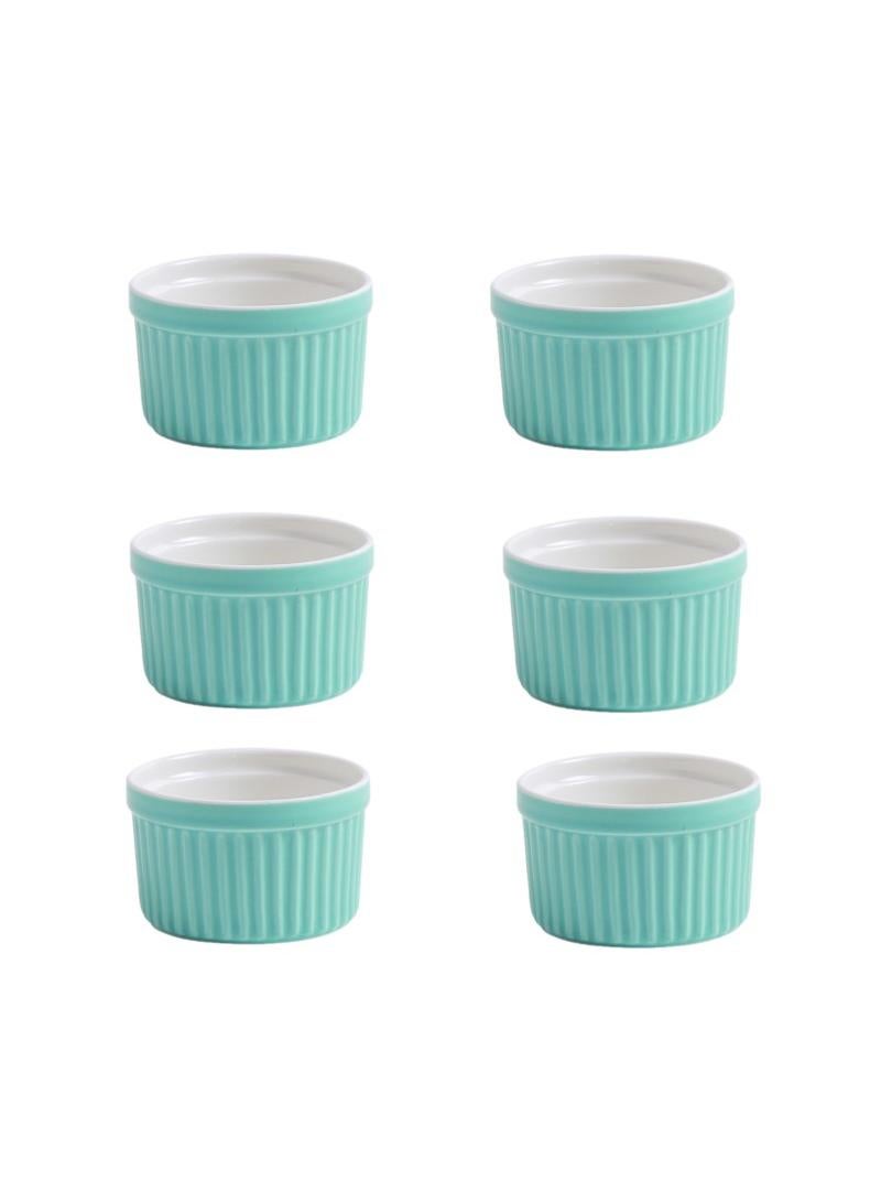 Y&D 6-Piece Classic Souffle Dish Ramekin Set Blue/White  - Image 1