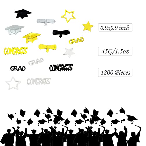 Werich Graduation Confetti 2025 | Glitter Confetti Sprinkles for Party Table Scatters Decoration | Graduation Party Decoration for Home, College, Senior, High School Prom | Metallic Foil - Image 4
