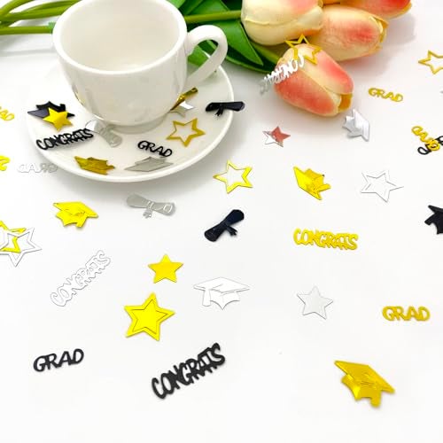 Werich Graduation Confetti 2025 | Glitter Confetti Sprinkles for Party Table Scatters Decoration | Graduation Party Decoration for Home, College, Senior, High School Prom | Metallic Foil - Image 2
