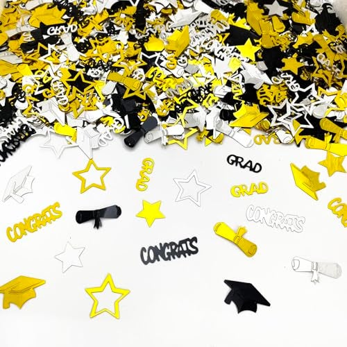 Werich Graduation Confetti 2025 | Glitter Confetti Sprinkles for Party Table Scatters Decoration | Graduation Party Decoration for Home, College, Senior, High School Prom | Metallic Foil - Image 1