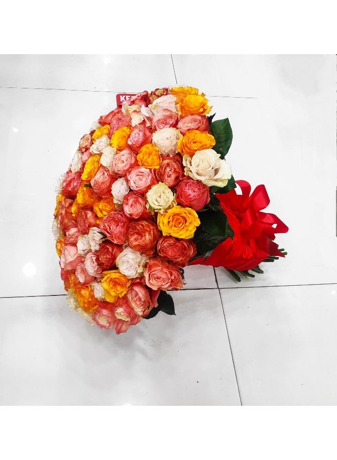 Carmel Flowers 100 Mixed Roses  Delivery In Dubai