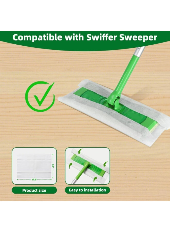 FAYET 100 Count Disposable Dry Sweeping Cloths, Heavy-Duty Microfiber Electrostatic Dusting Mop Pads for Hardwood, Tile, Laminate & All Floors - Image 2