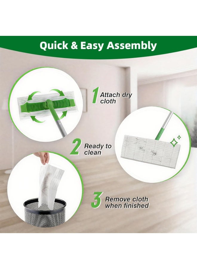 FAYET 100 Count Disposable Dry Sweeping Cloths, Heavy-Duty Microfiber Electrostatic Dusting Mop Pads for Hardwood, Tile, Laminate & All Floors - Image 3
