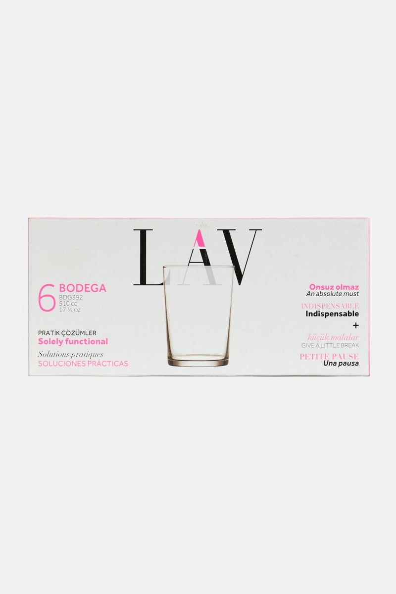 LAV 6 Pieces Highball Glass 510, Transparent - Image 3