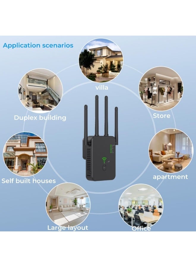 KOWVOWZ Signal Booster for Home, WiFi Extender, WiFi Extender Booster, 1200Mps Dual-Band WiFi Extender Coverage 13,800 Square feet and 105+ Devices 1-Tap Setup (U10Beige) - Image 4