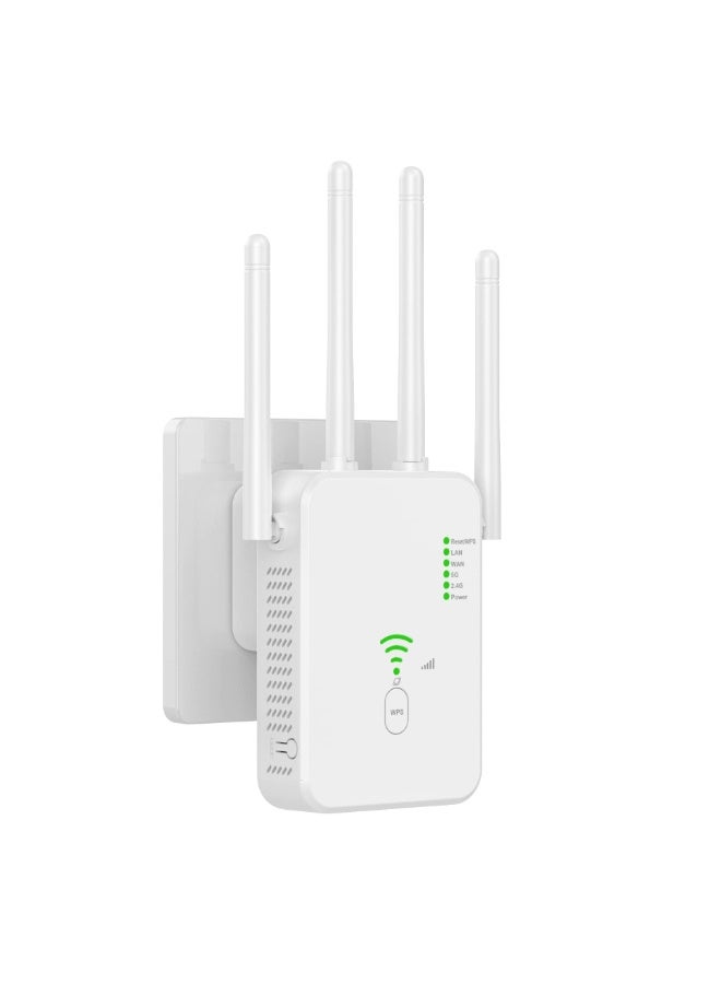 KOWVOWZ Signal Booster for Home, WiFi Extender, WiFi Extender Booster, 1200Mps Dual-Band WiFi Extender Coverage 13,800 Square feet and 105+ Devices 1-Tap Setup (U10Beige) - Image 1