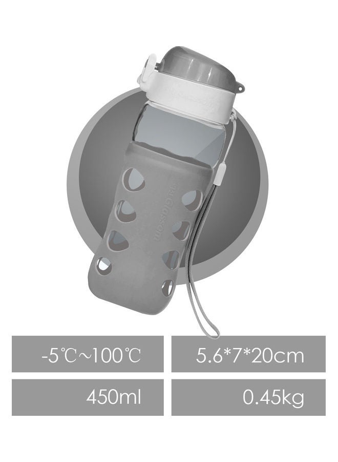Loquat Anti Slip Glass Pop Water Bottle Grey - Image 3