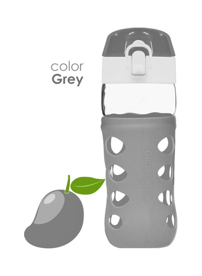 Loquat Anti Slip Glass Pop Water Bottle Grey - Image 2