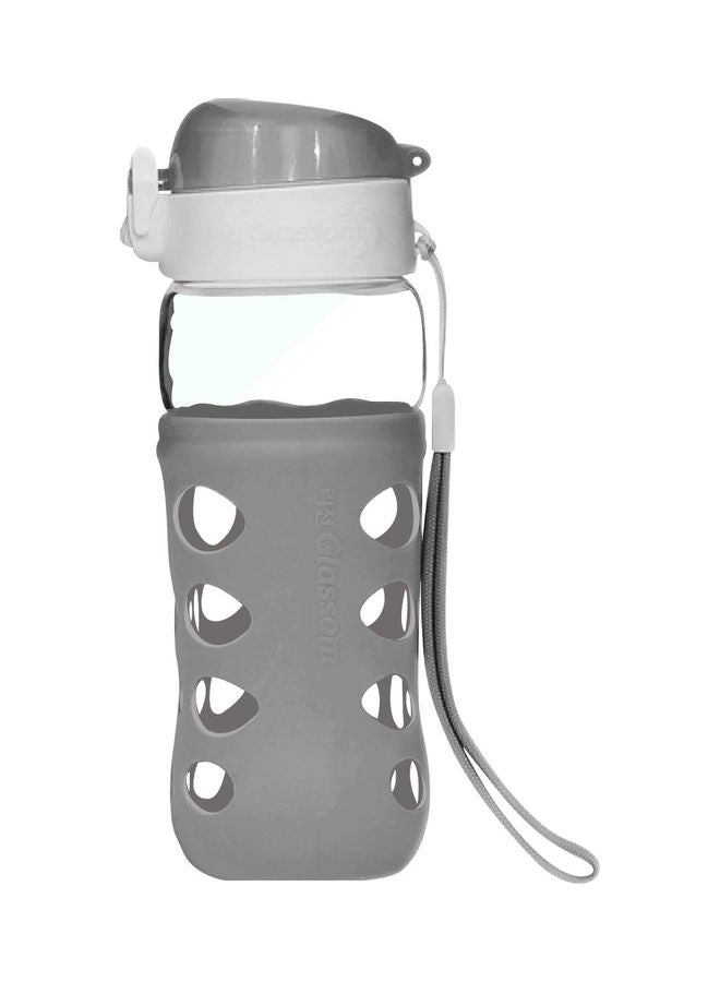 Loquat Anti Slip Glass Pop Water Bottle Grey - Image 1