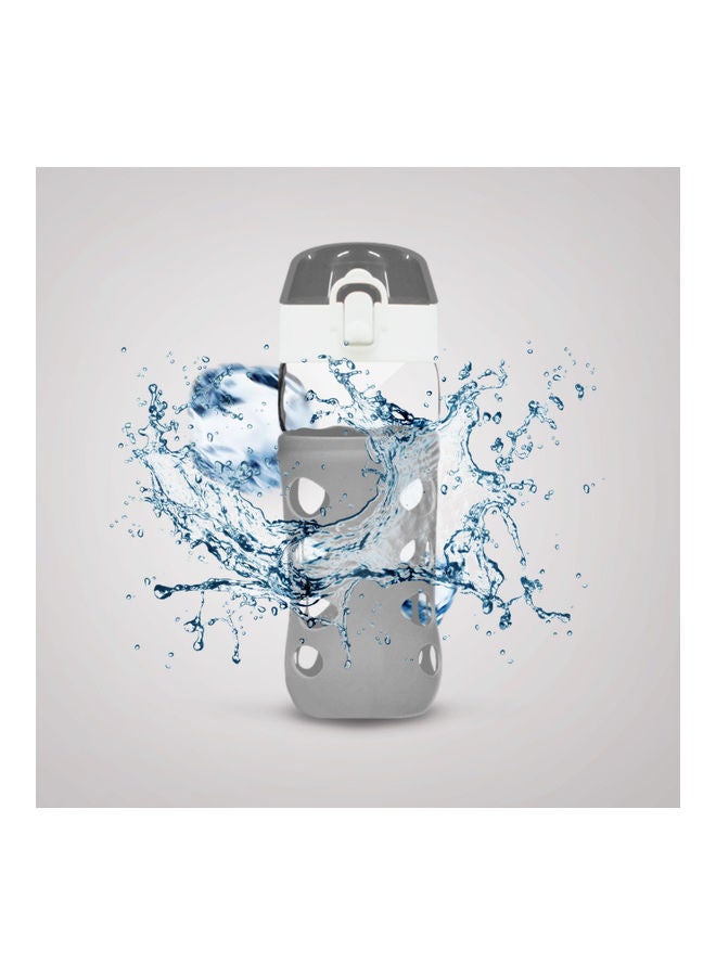 Loquat Anti Slip Glass Pop Water Bottle Grey - Image 4
